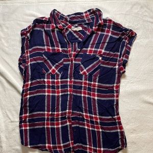 Beach lunch lounge button down short sleeve windowpane shirt